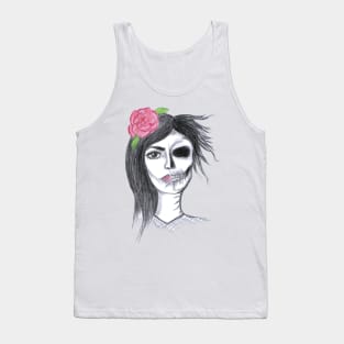 Calavera Beautiful Woman Art Tank Top